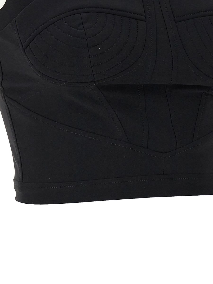 Nensi Dojaka Shaped Top Sculpted Stretch Bodice With Neck Lacing For Modern Women