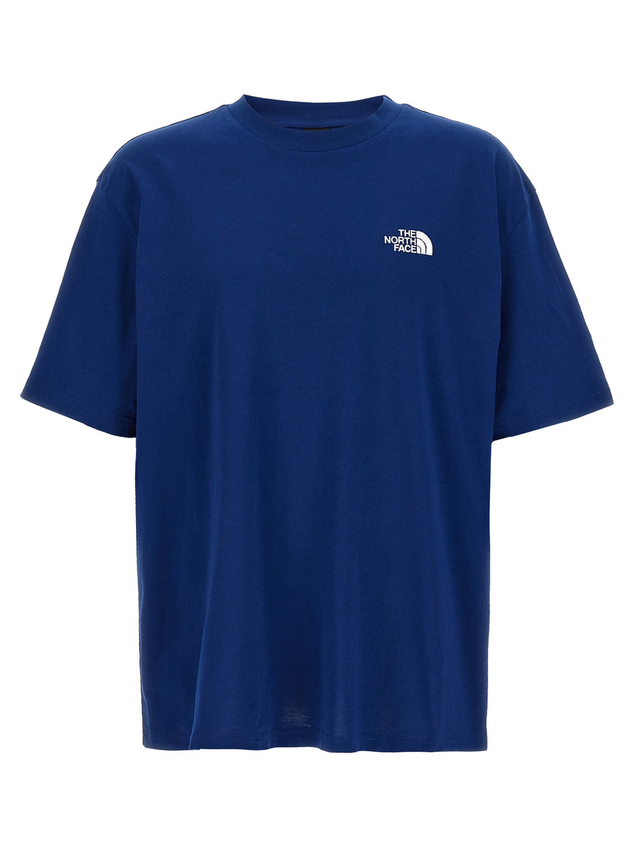 The North Face Simple Dome T Shirt Oversized Blue 100 Percent Cotton Tee With Iconic Logo Embroidery For Men