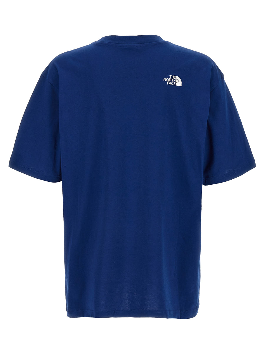 The North Face Simple Dome T Shirt Oversized Blue 100 Percent Cotton Tee With Iconic Logo Embroidery For Men