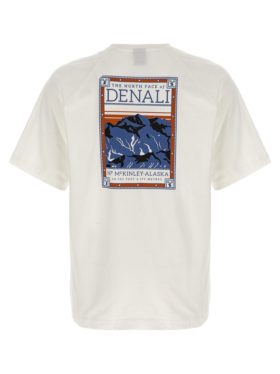 The North Face Mens White Cotton Jersey T Shirt With Front And Back Print For Everyday Versatile Wear