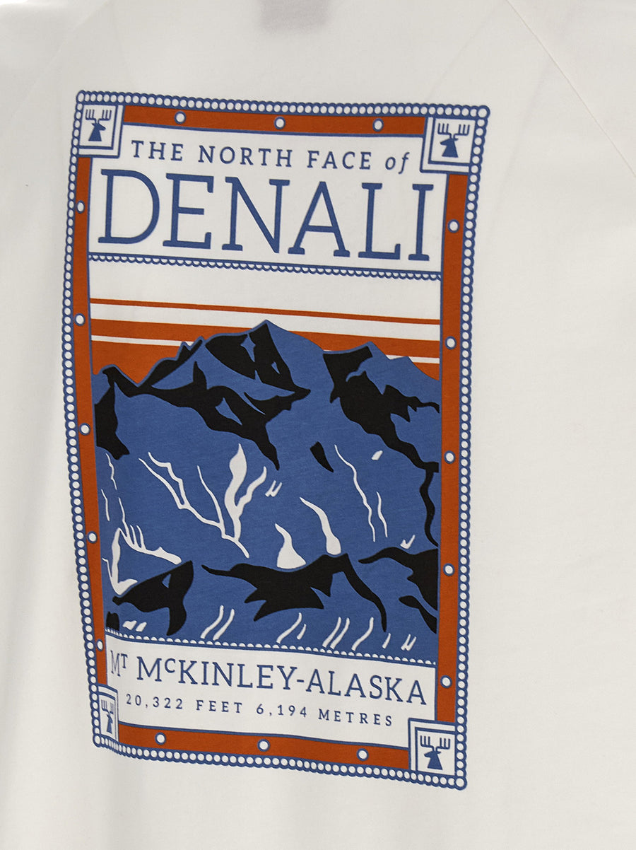 The North Face Mens White Cotton Jersey T Shirt With Front And Back Print For Everyday Versatile Wear