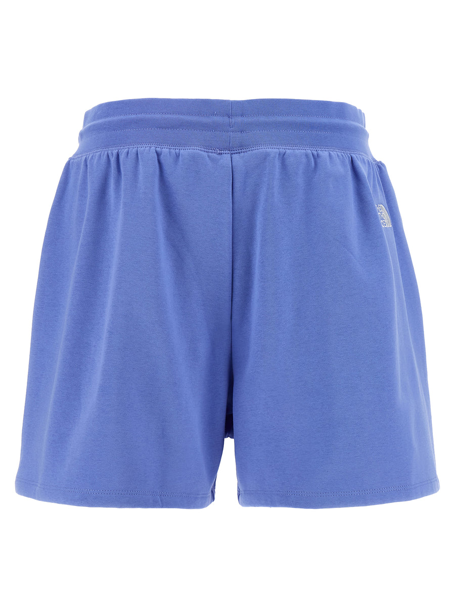 The North Face Simple Dome Shorts For Women Light Blue Cotton Fleece Relaxed Fit With Pockets