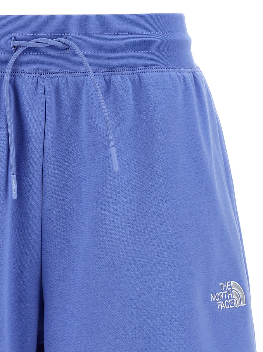 The North Face Simple Dome Shorts For Women Light Blue Cotton Fleece Relaxed Fit With Pockets