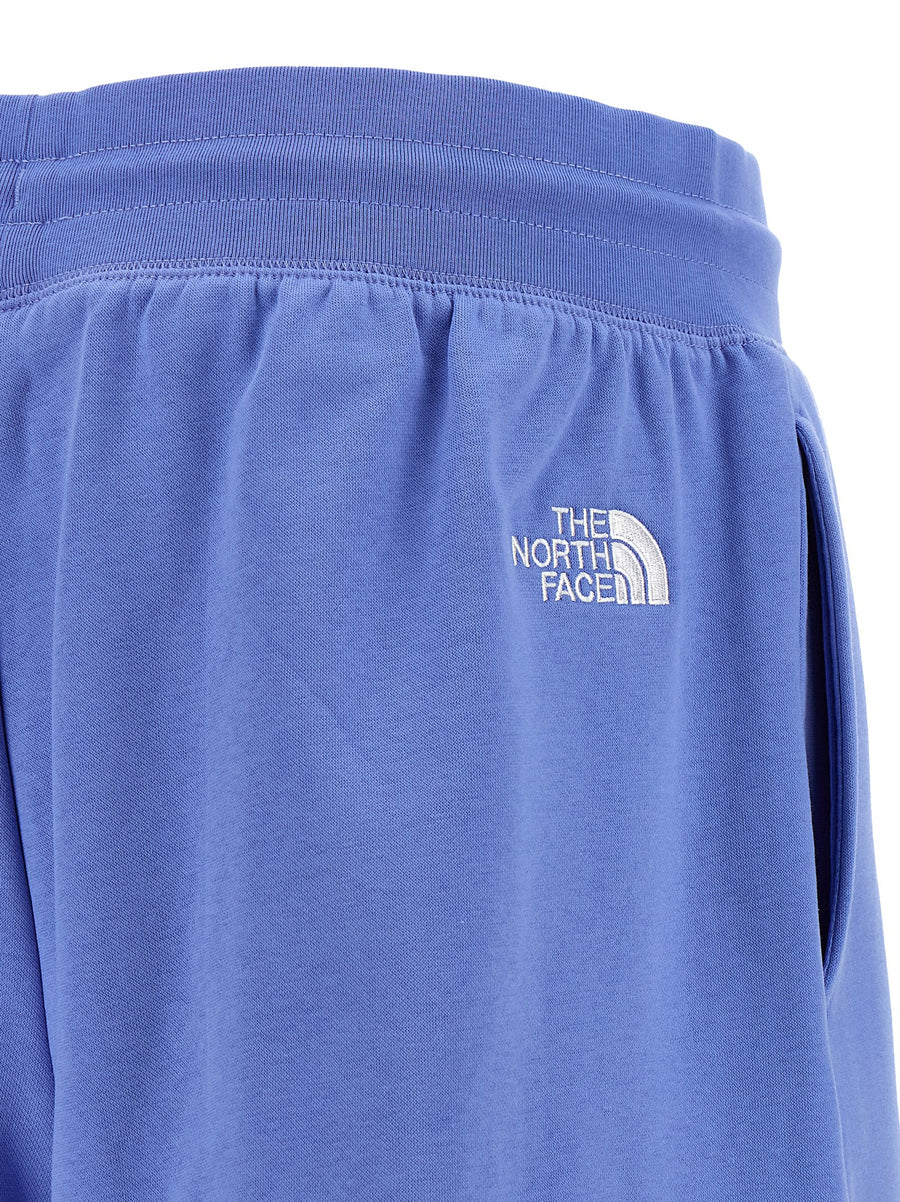 The North Face Simple Dome Shorts For Women Light Blue Cotton Fleece Relaxed Fit With Pockets