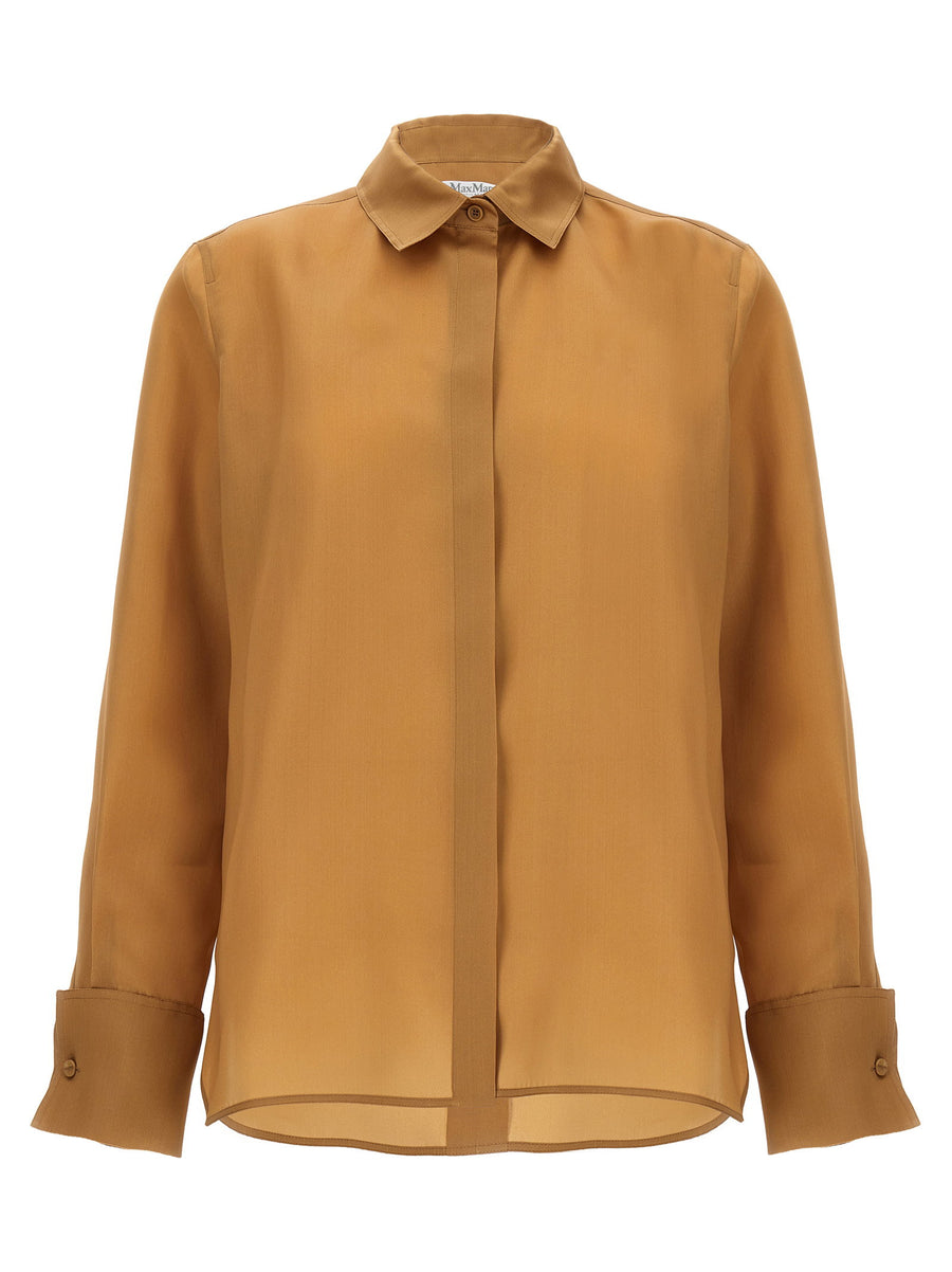 Max Mara Silk Shirt Nola With Organza Details For Women Timeless Luxury And Versatility