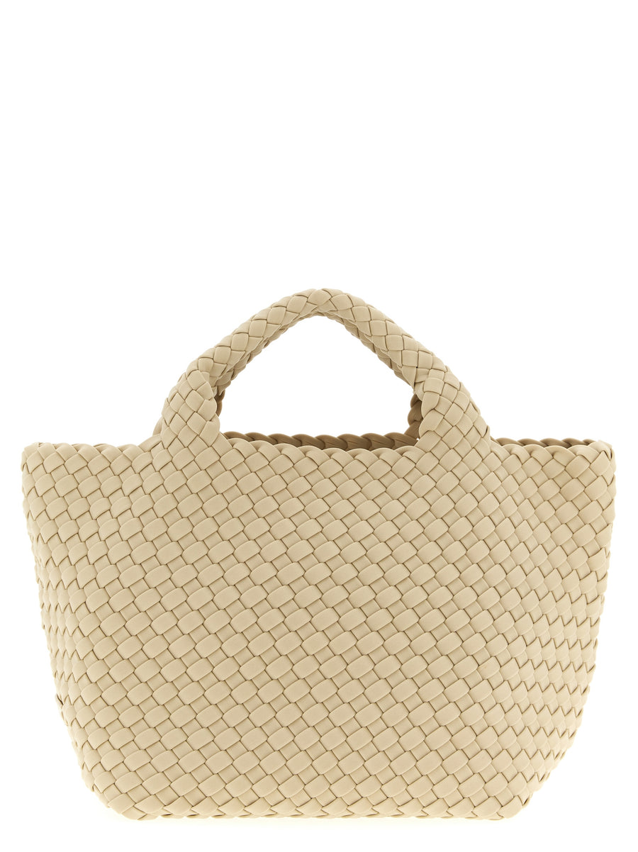 Naghedi St. Barths Small Shopping Bag Handwoven Neoprene Beach Tote for Women Compact Coastal Shopper