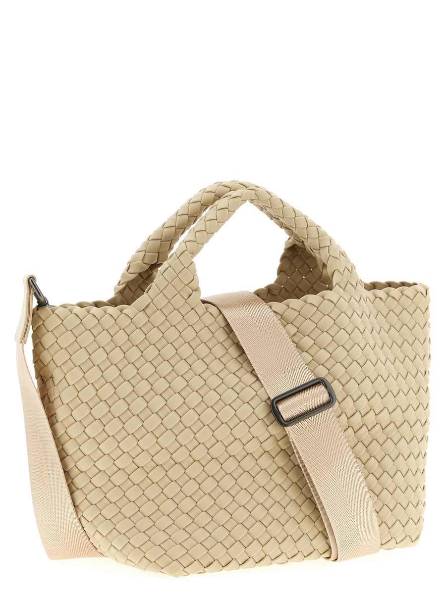 Naghedi St. Barths Small Shopping Bag Handwoven Neoprene Beach Tote for Women Compact Coastal Shopper