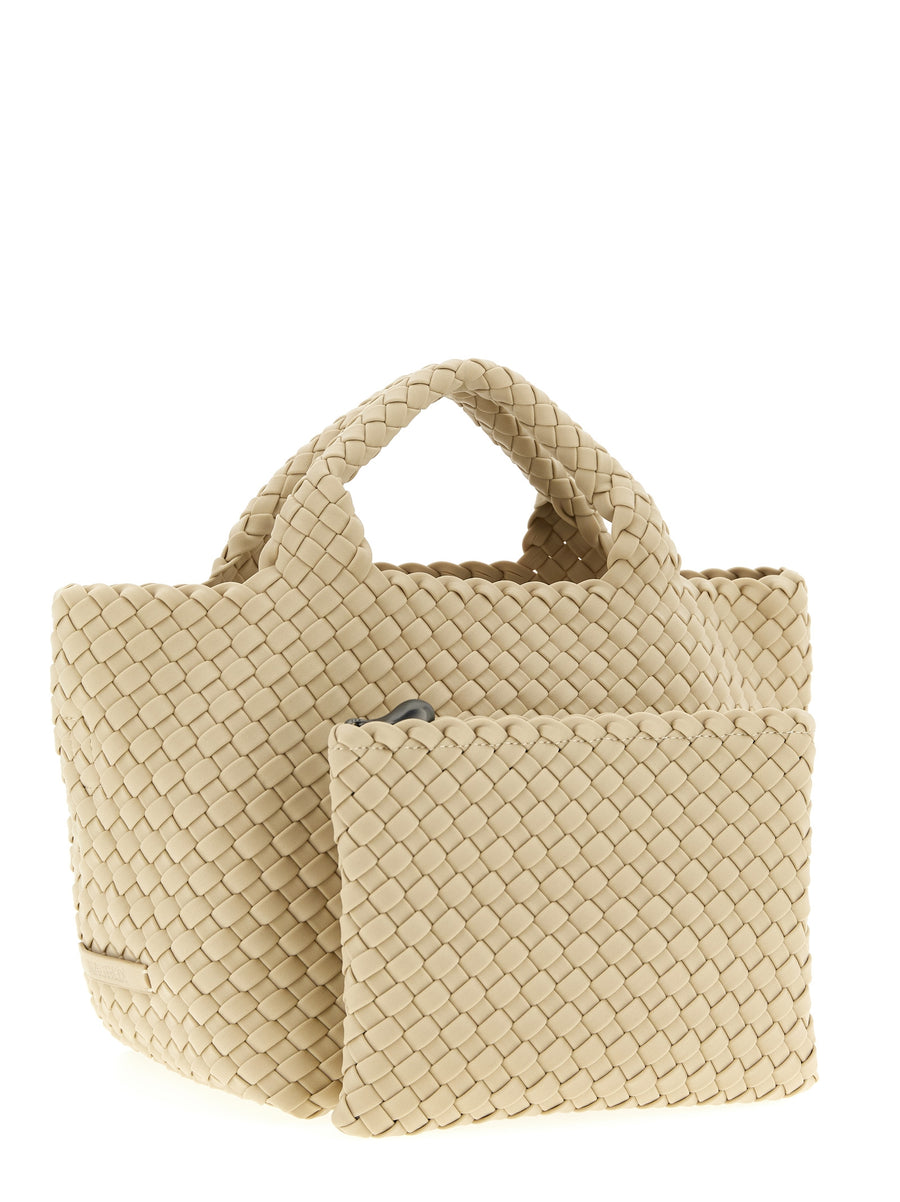 Naghedi St. Barths Small Shopping Bag Handwoven Neoprene Beach Tote for Women Compact Coastal Shopper
