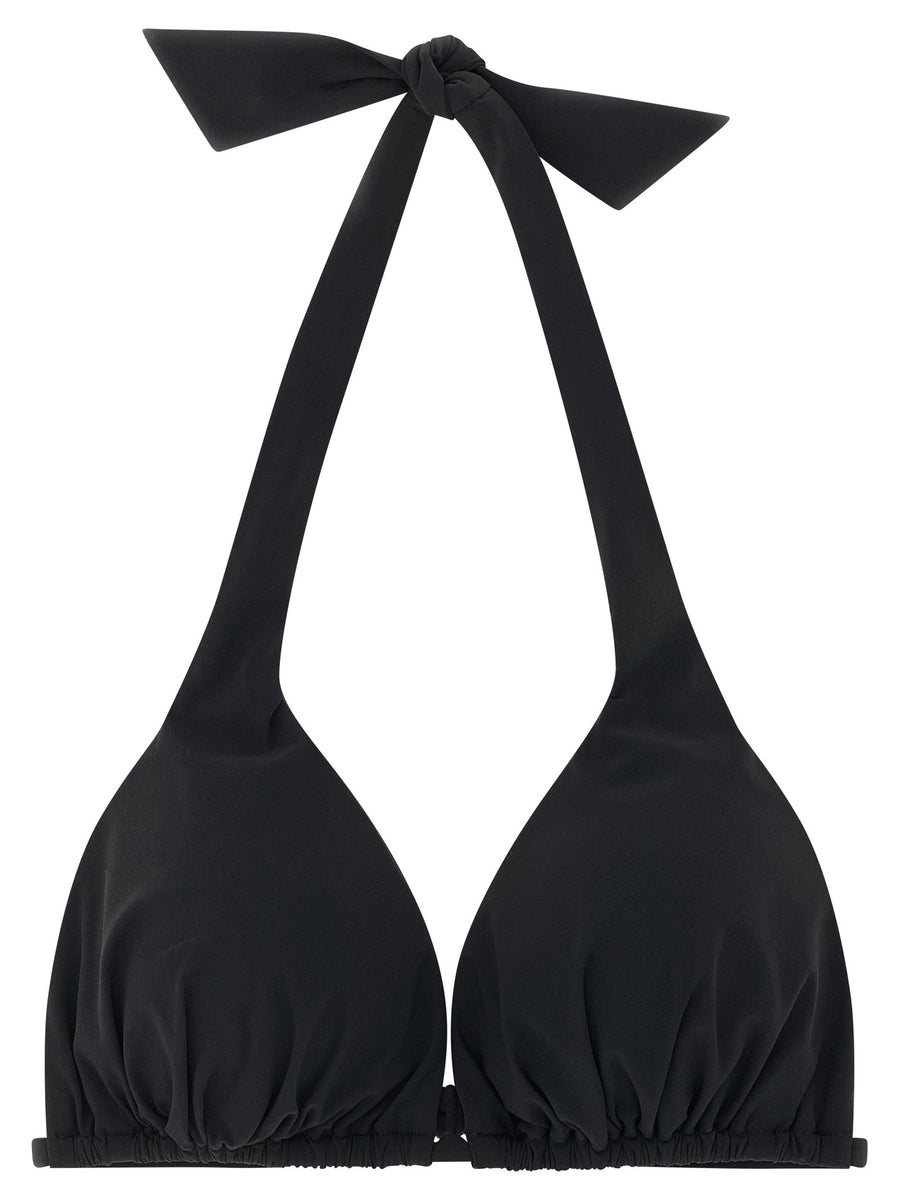 Dolce And Gabbana Luxurious Bikini Top With Removable Padding, Adjustable Tie Straps DG Logo For Women