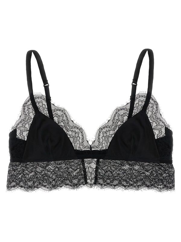 Dolce and Gabbana Lace Satin Bra for Women with Adjustable Straps Luxurious Comfort