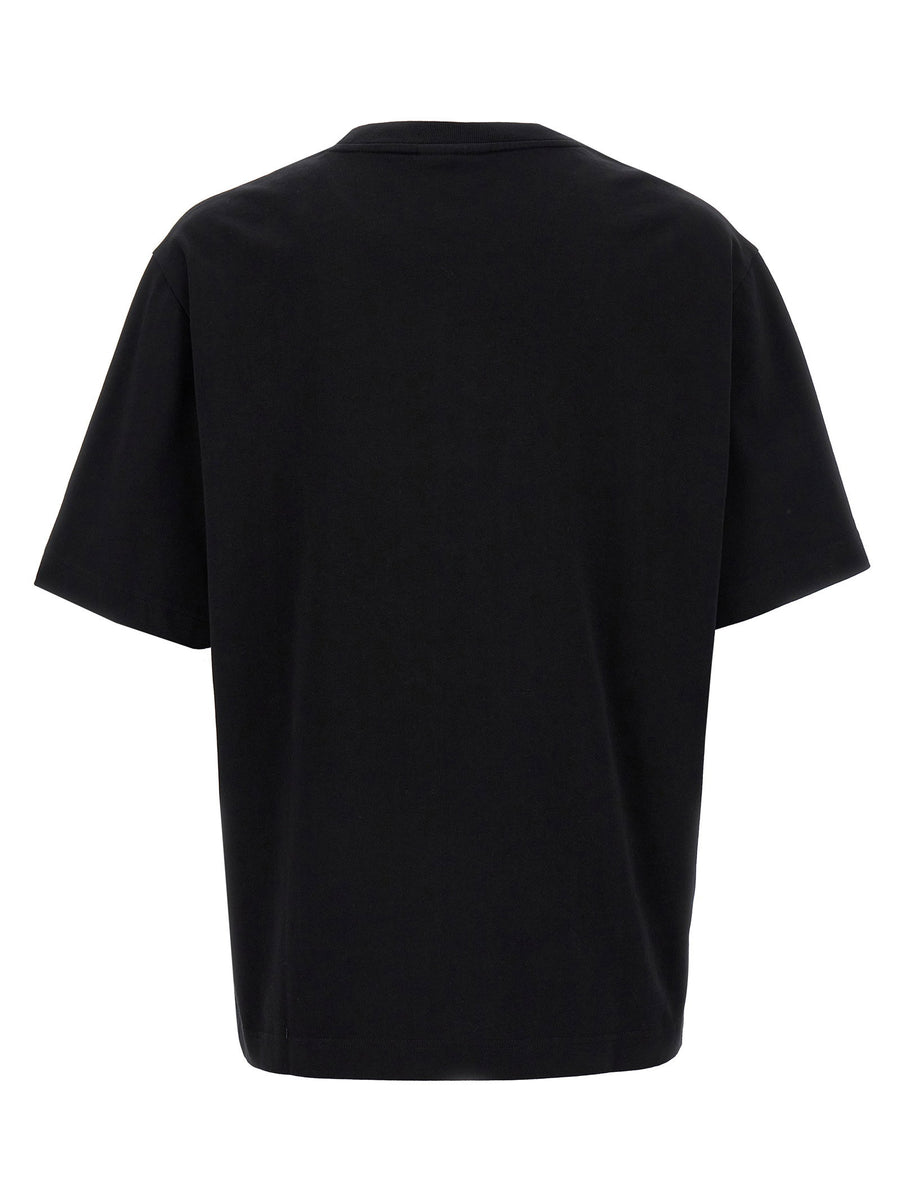 Maison Kitsuné Logo Embroidered T Shirt For Men 100 Percent Cotton Everyday Topwear Minimalist Style