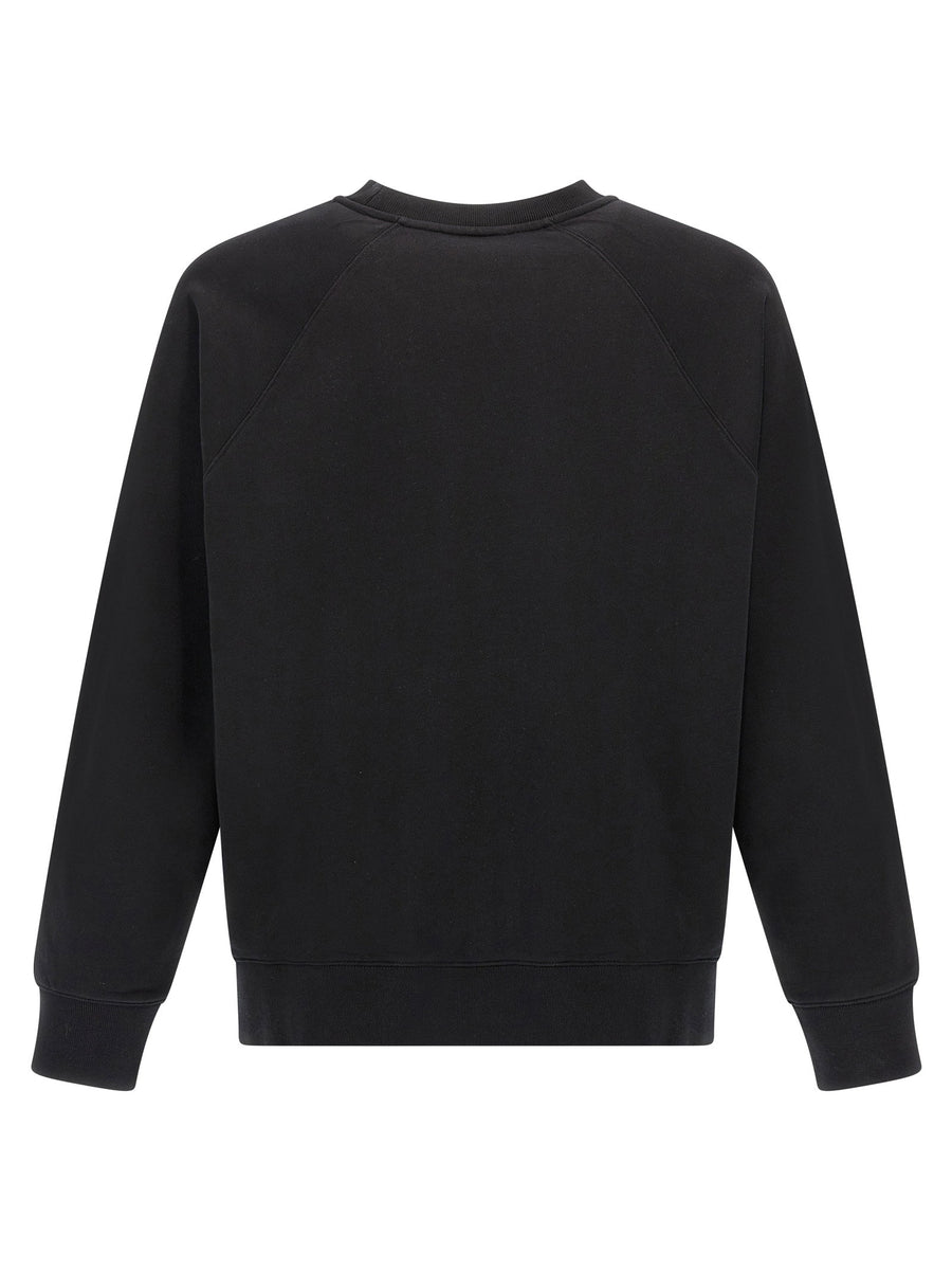 Maison Kitsuné Black Logo Embroidery Brushed Cotton Sweatshirt