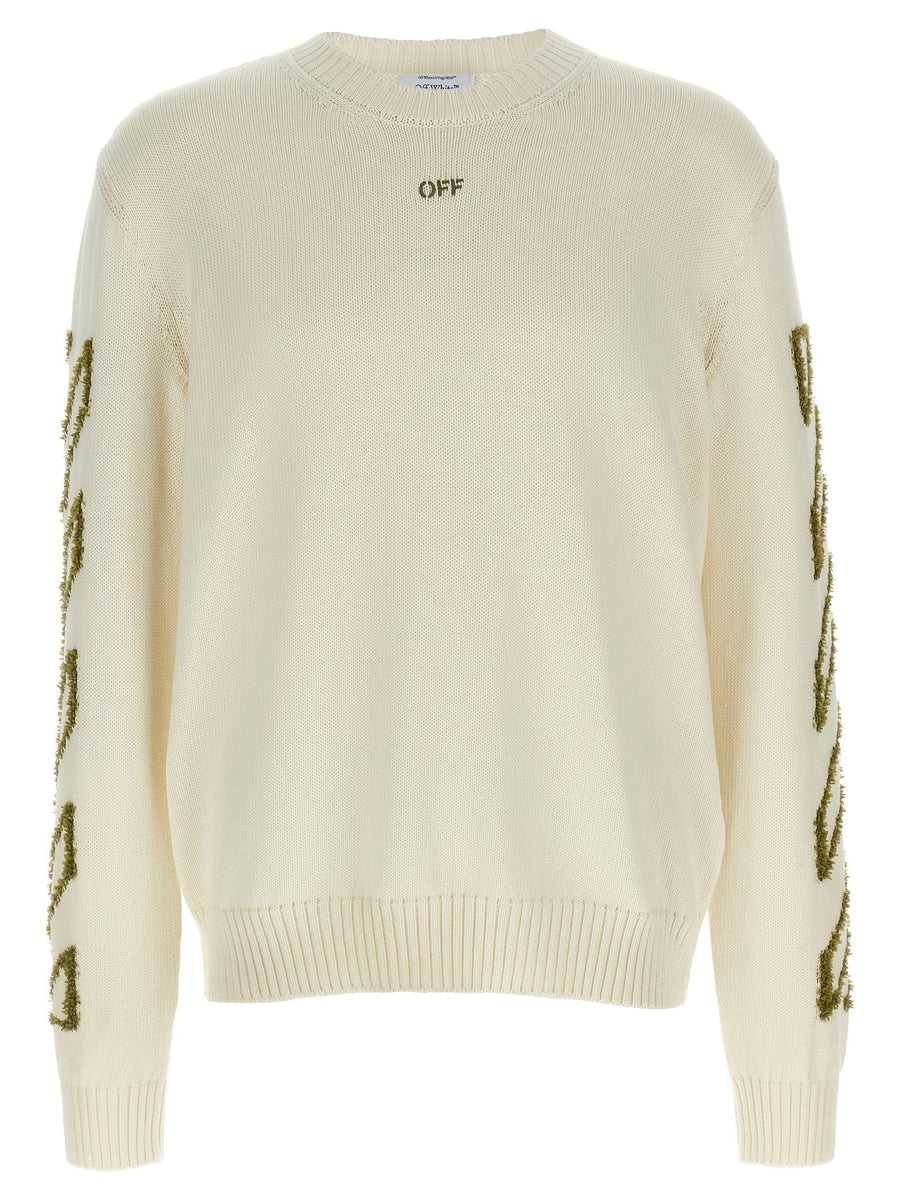 Off White Diag Outline Sweater Men 3D Inlays Cotton