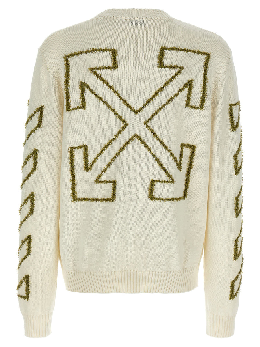 Off White Diag Outline Sweater Men 3D Inlays Cotton