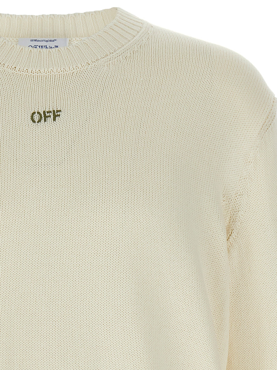 Off White Diag Outline Sweater Men 3D Inlays Cotton