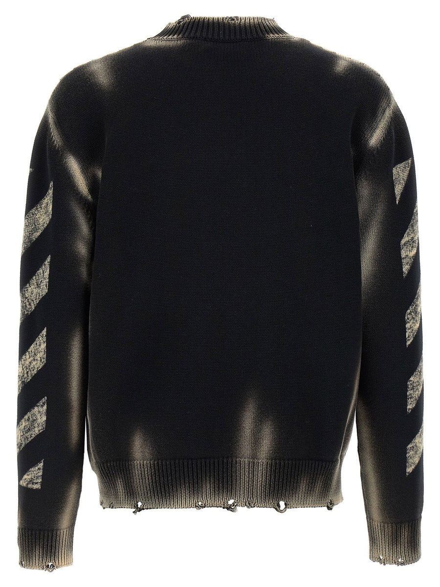 Off-White Diag Arr Corrosion Sweater For Men 100 Percent Cotton With Gradient Inlays And Logo