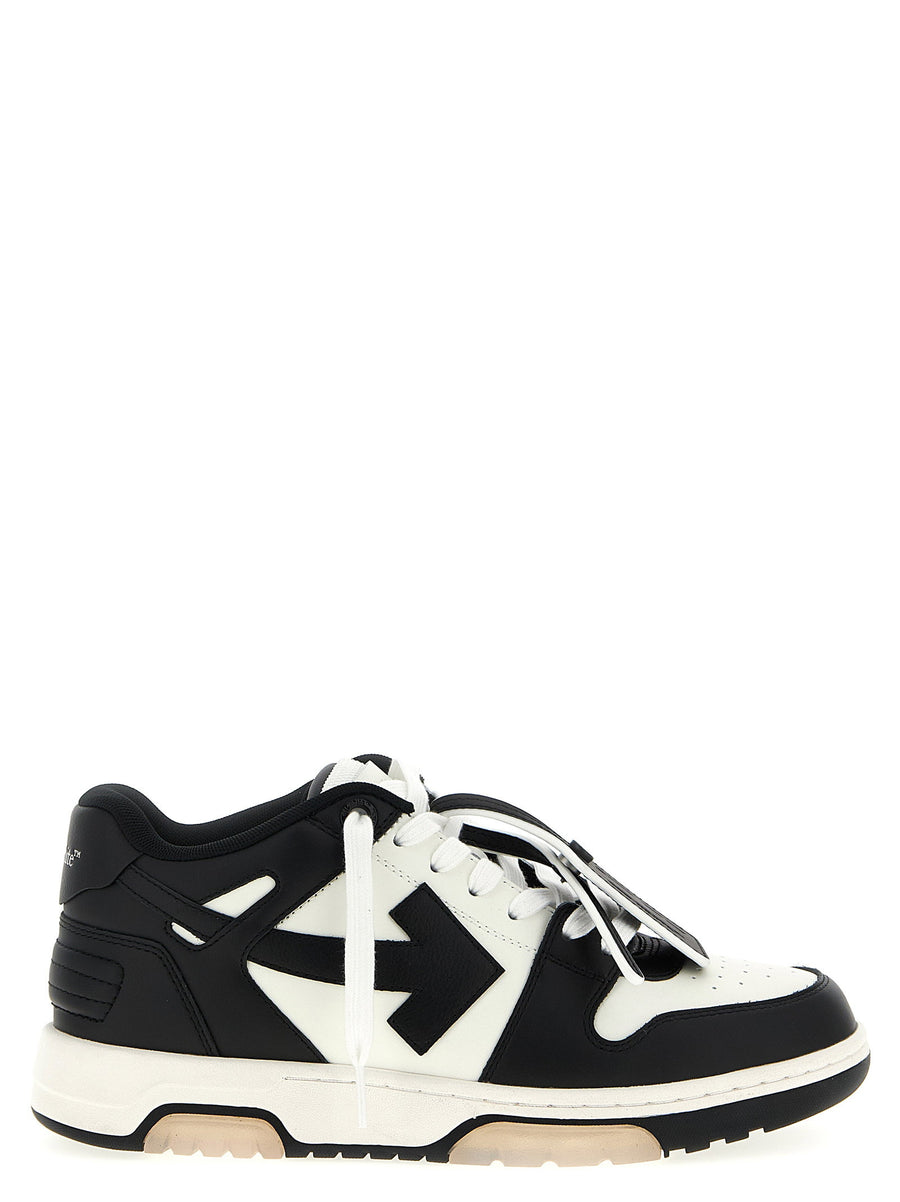 Off White Out Of Office Sneakers White Black Calf Leather Two Tone