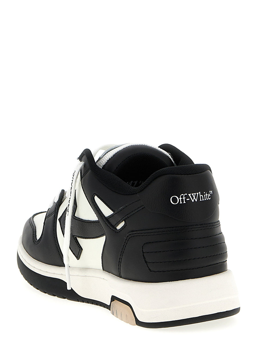 Off White Out Of Office Sneakers White Black Calf Leather Two Tone