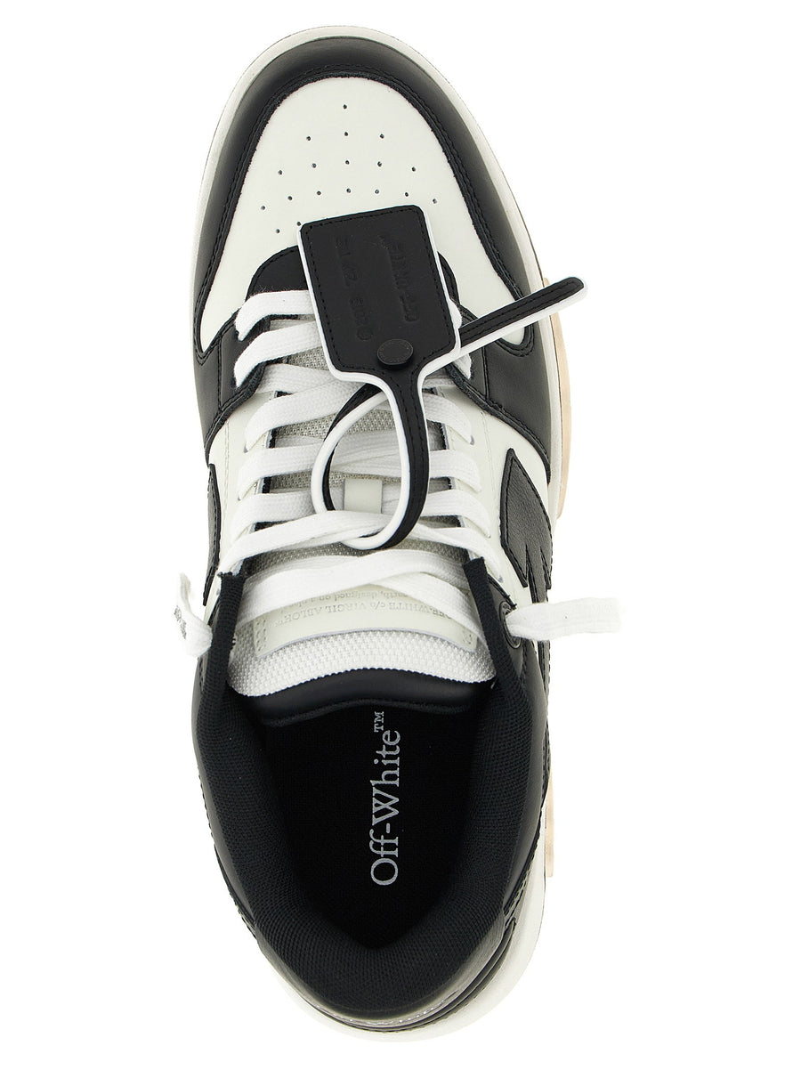 Off White Out Of Office Sneakers White Black Calf Leather Two Tone