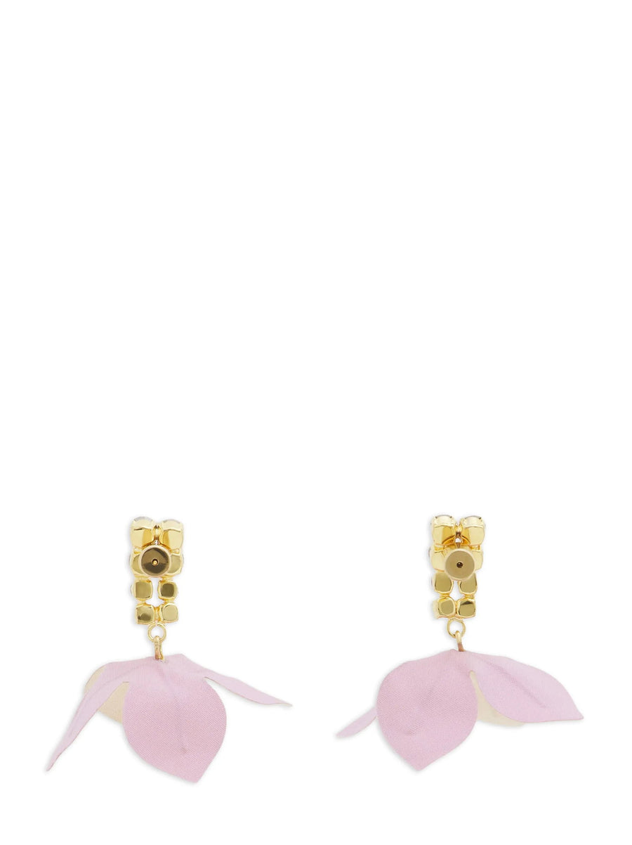 Marni Flower Earrings Multicolor Brass With Crystal Accents And Secure Pin Closure For Women Elegant Jewelry