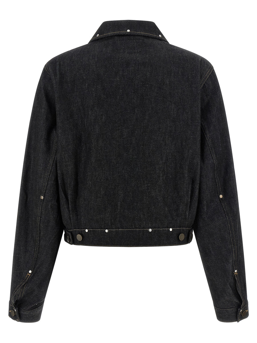 Lemaire Denim Blouson Cropped Heavy Denim Jacket For Women