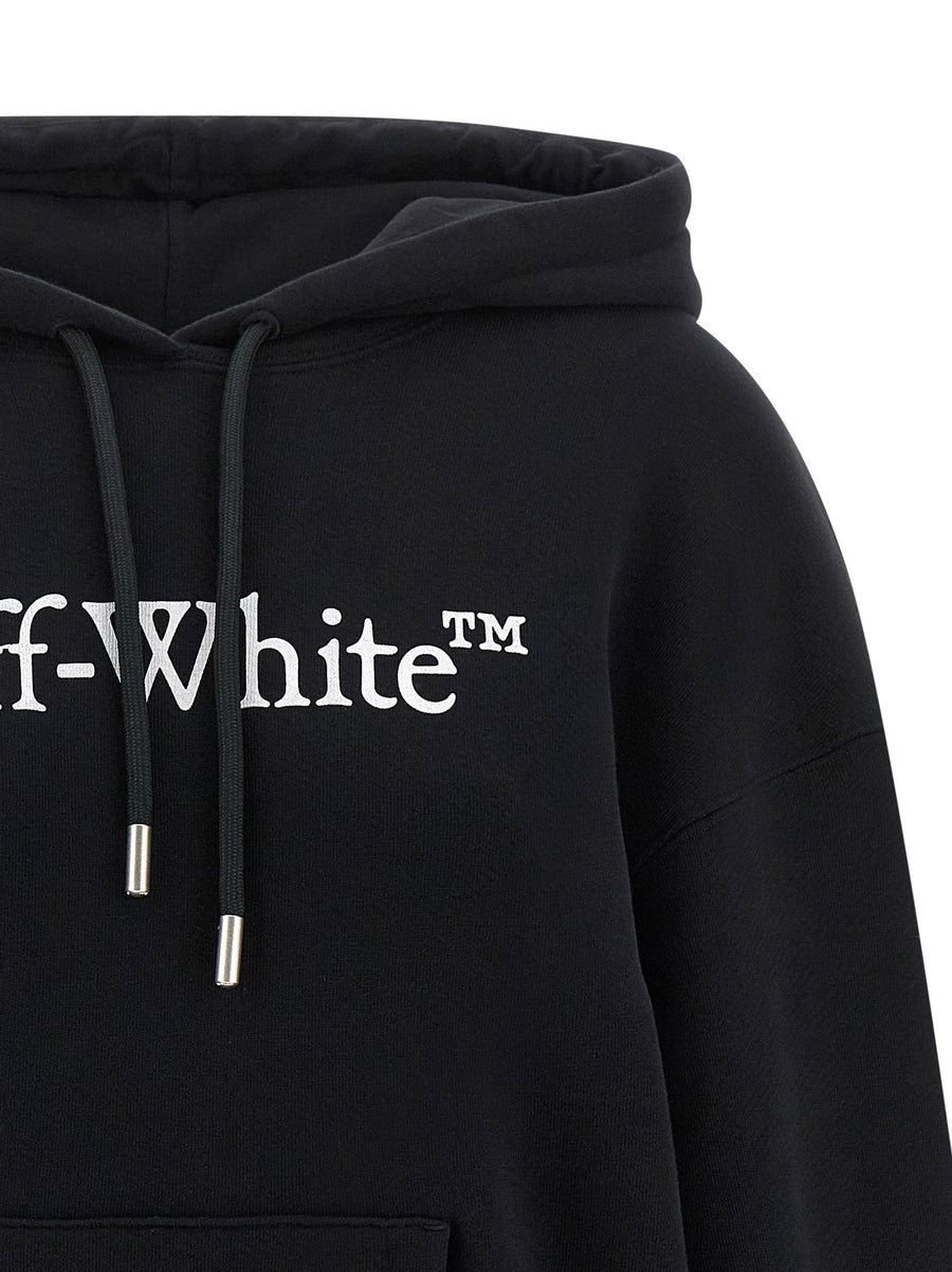 Off White Big Logo Bookkish Hoodie for Women Brushed Cotton Comfort and Bold Front Print