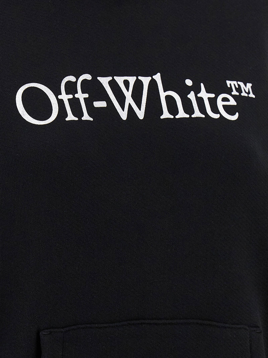 Off White Big Logo Bookkish Hoodie for Women Brushed Cotton Comfort and Bold Front Print
