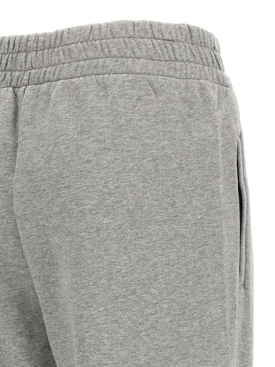 Off White Premium Logo Embroidered Joggers For Women Gray Cotton With Drawstring Waist And Pockets