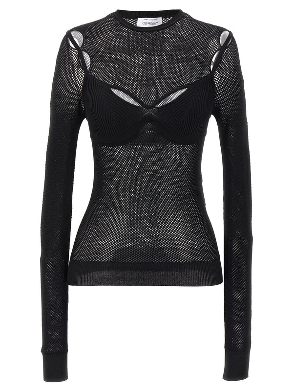 Off White Net Arrow Bralette Top