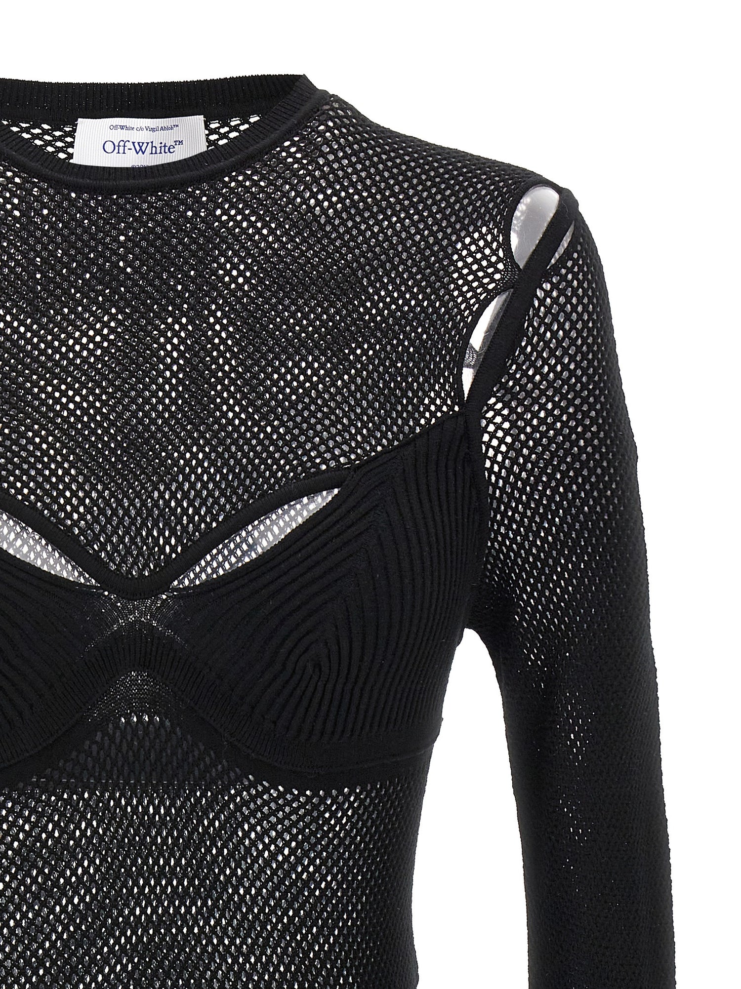 Off White Net Arrow Bralette Top