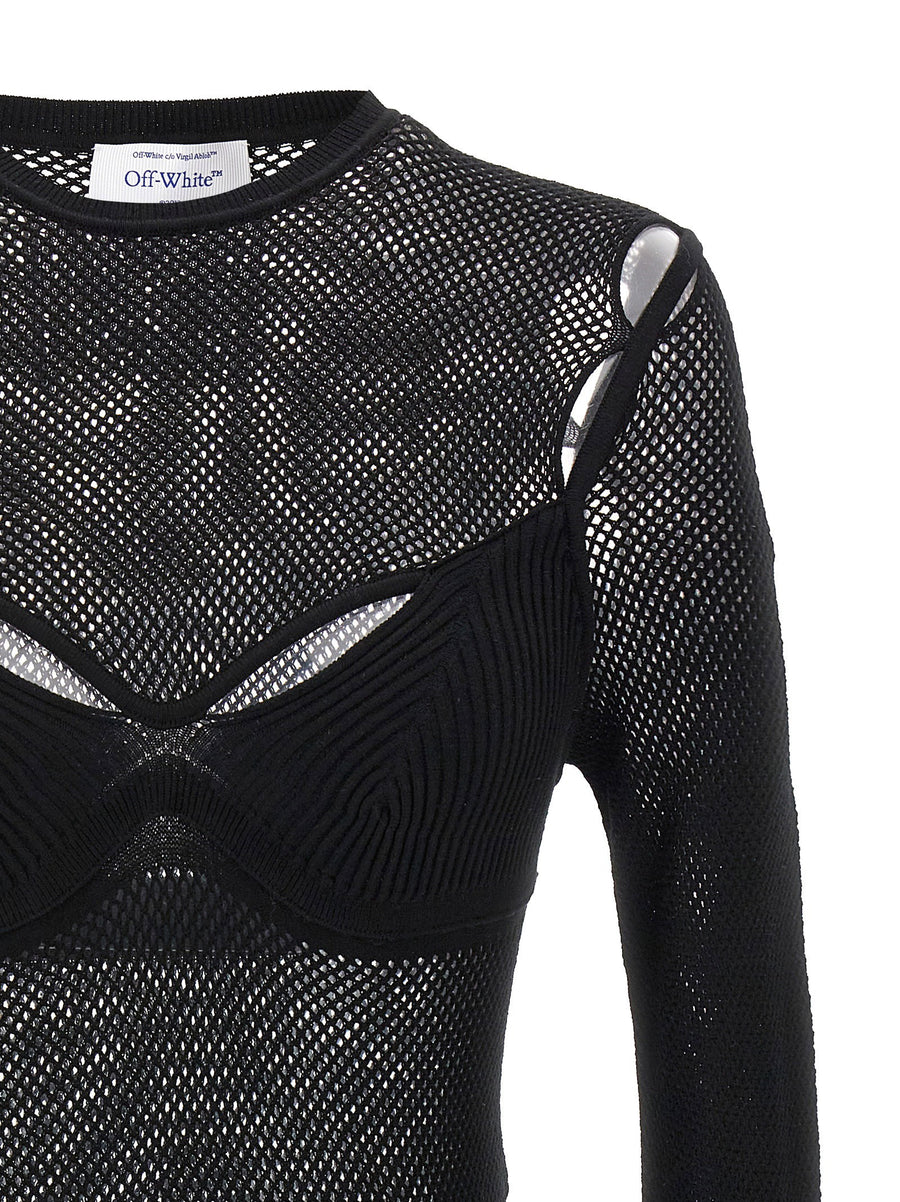 Off White Net Arrow Bralette Top