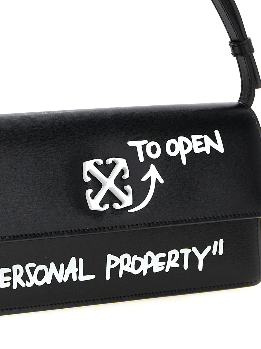 Off White Jitney 1.0 Shoulder Bag Premium Calfskin Leather Unisex Compact Luxury