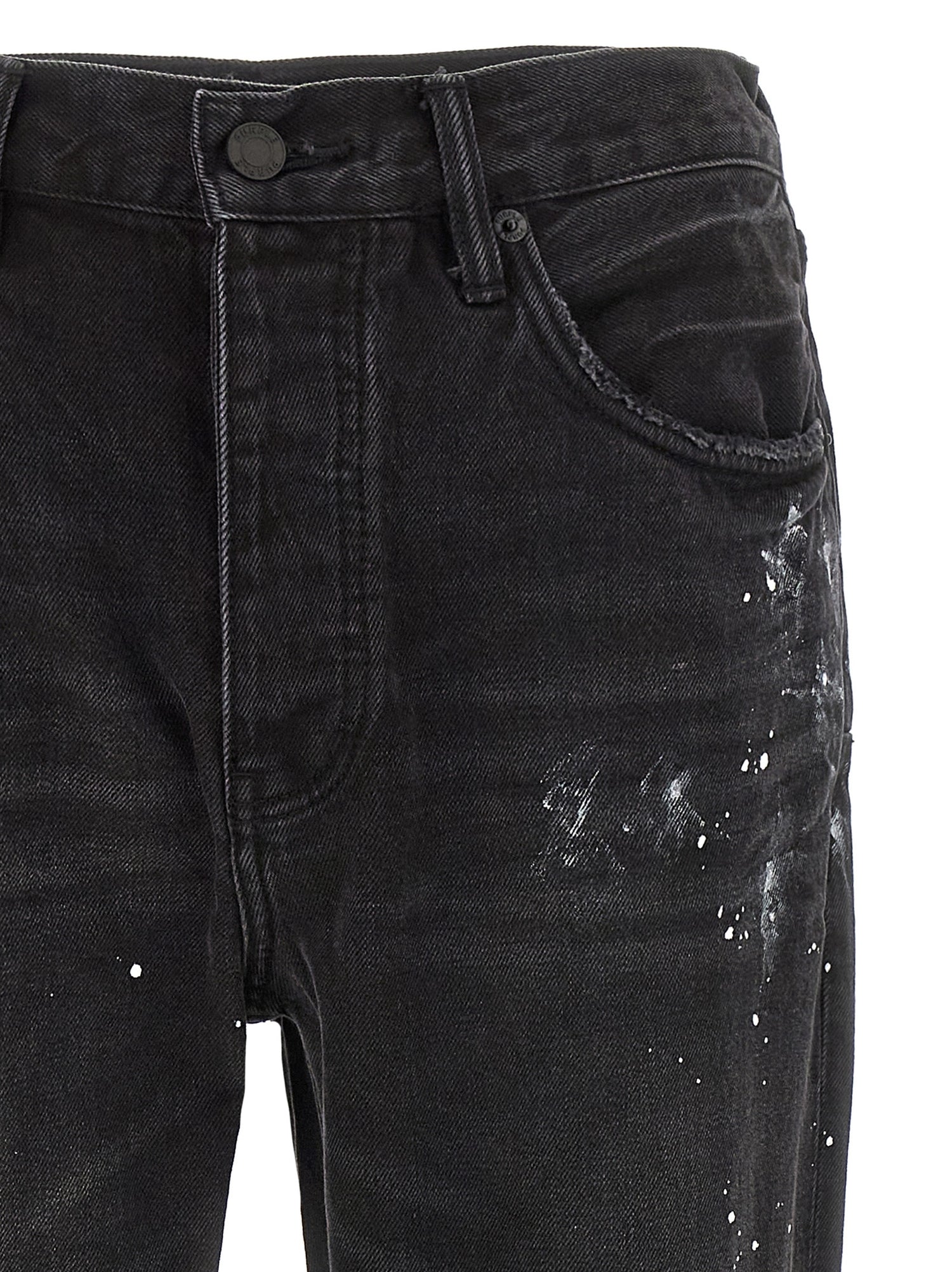Purple P011 Knee Slit Paint Jeans