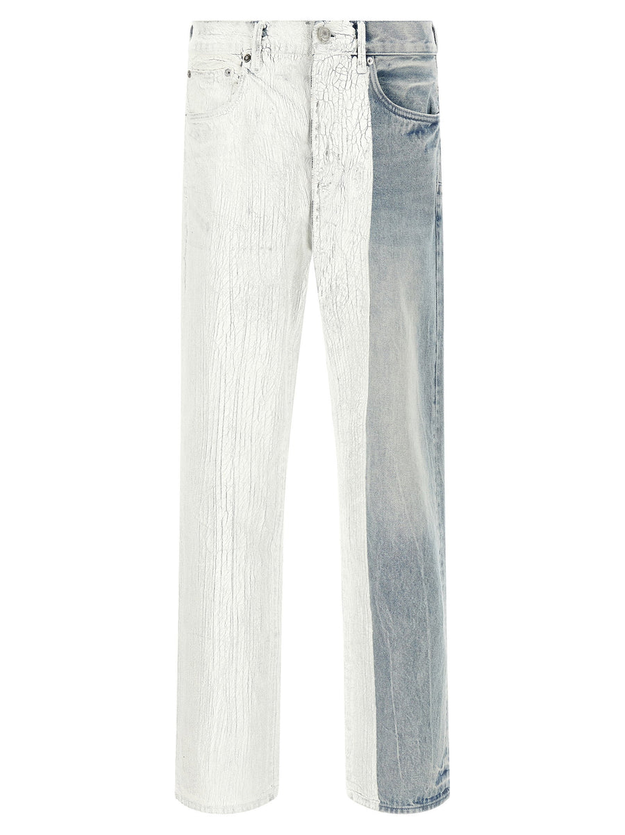 Purple Crackle Silver Jeans For Men 100 Percent Cotton Denim Mid Rise Straight Fit With Modern Edge