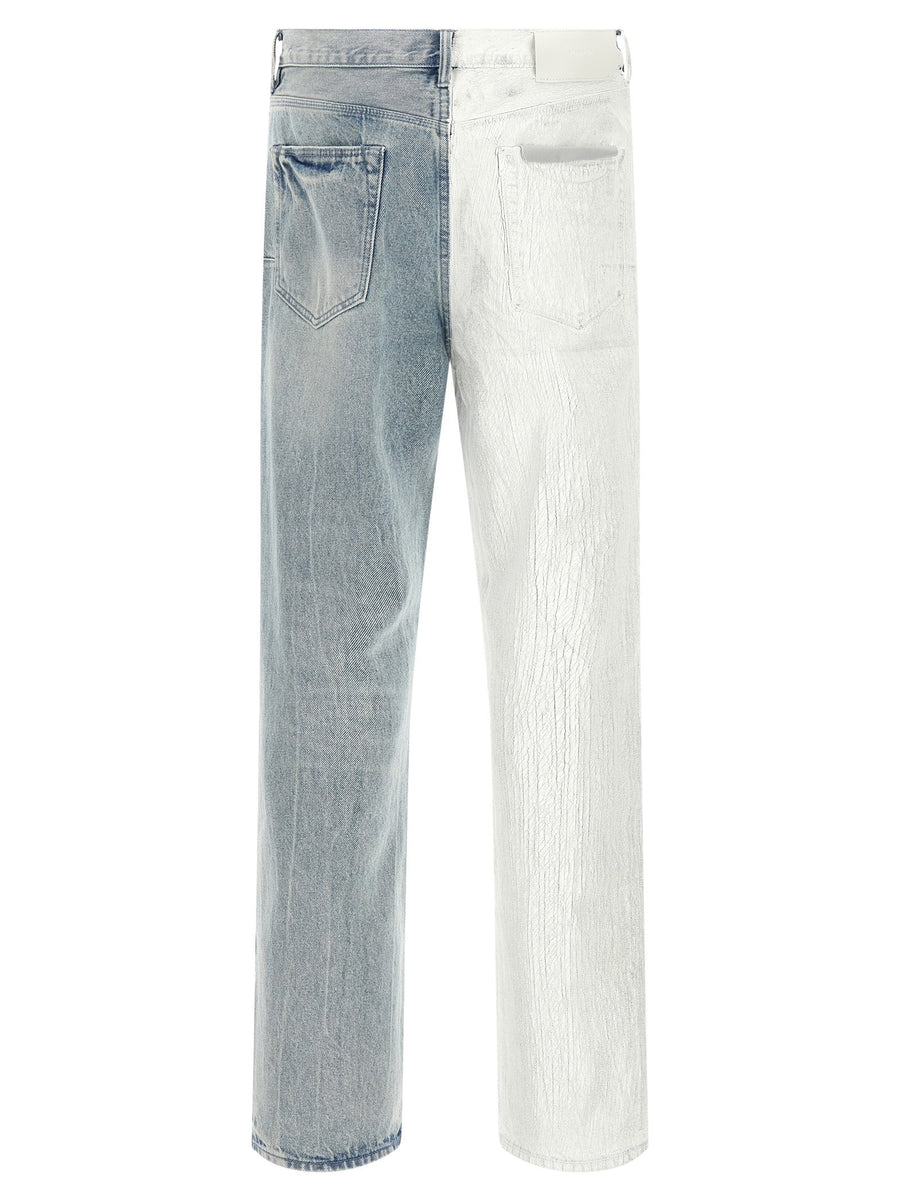Purple Crackle Silver Jeans For Men 100 Percent Cotton Denim Mid Rise Straight Fit With Modern Edge