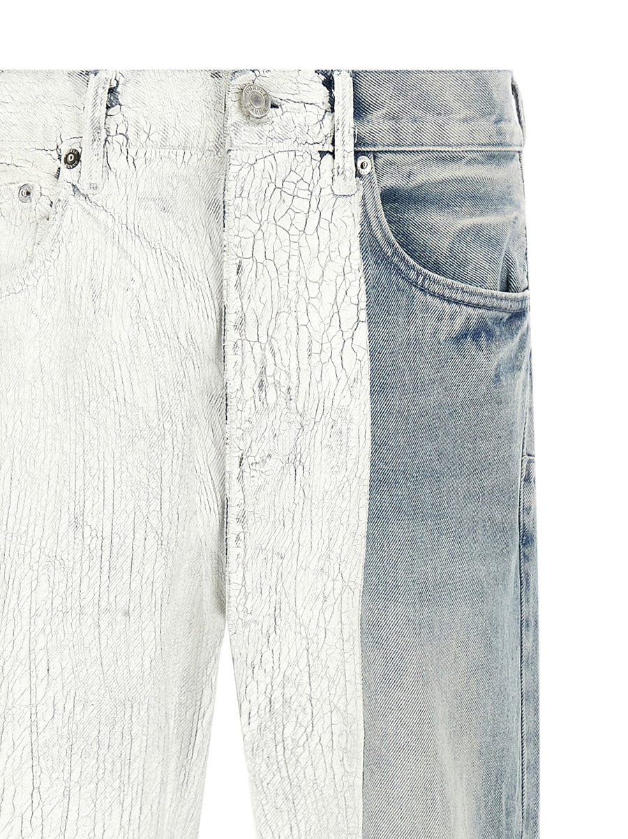 Purple Crackle Silver Jeans For Men 100 Percent Cotton Denim Mid Rise Straight Fit With Modern Edge