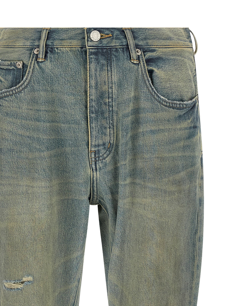 Purple P026 Dirty Fade Rip Boot Jeans