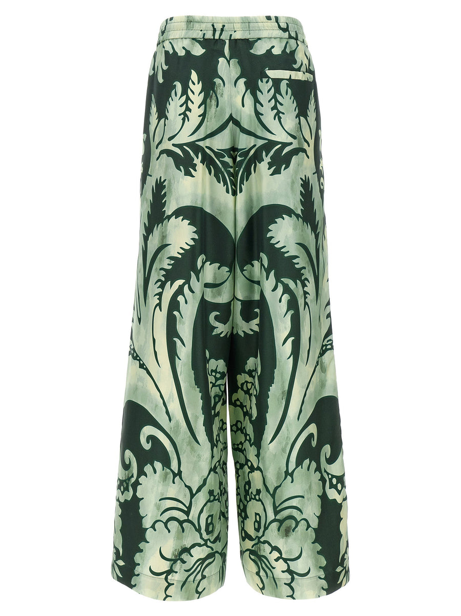 F.r.s. For Restless Sleepers Asteria Silk Pants Women Floral Print Elastic Drawstring Waist Versatile Luxurious Comfort