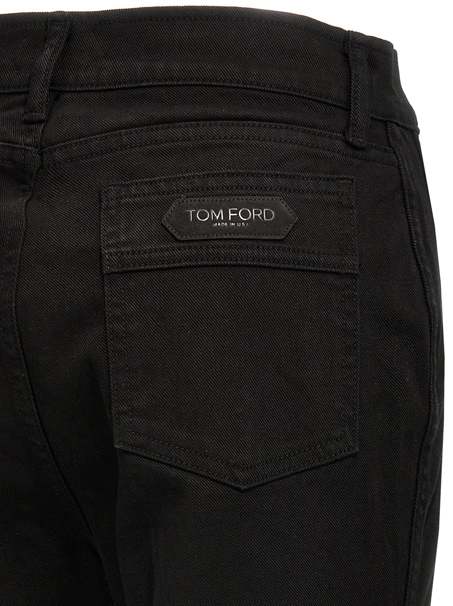 Tom Ford Stretch Twill Denim Wide Flare Jeans For Women Premium Luxury Fit Iconic