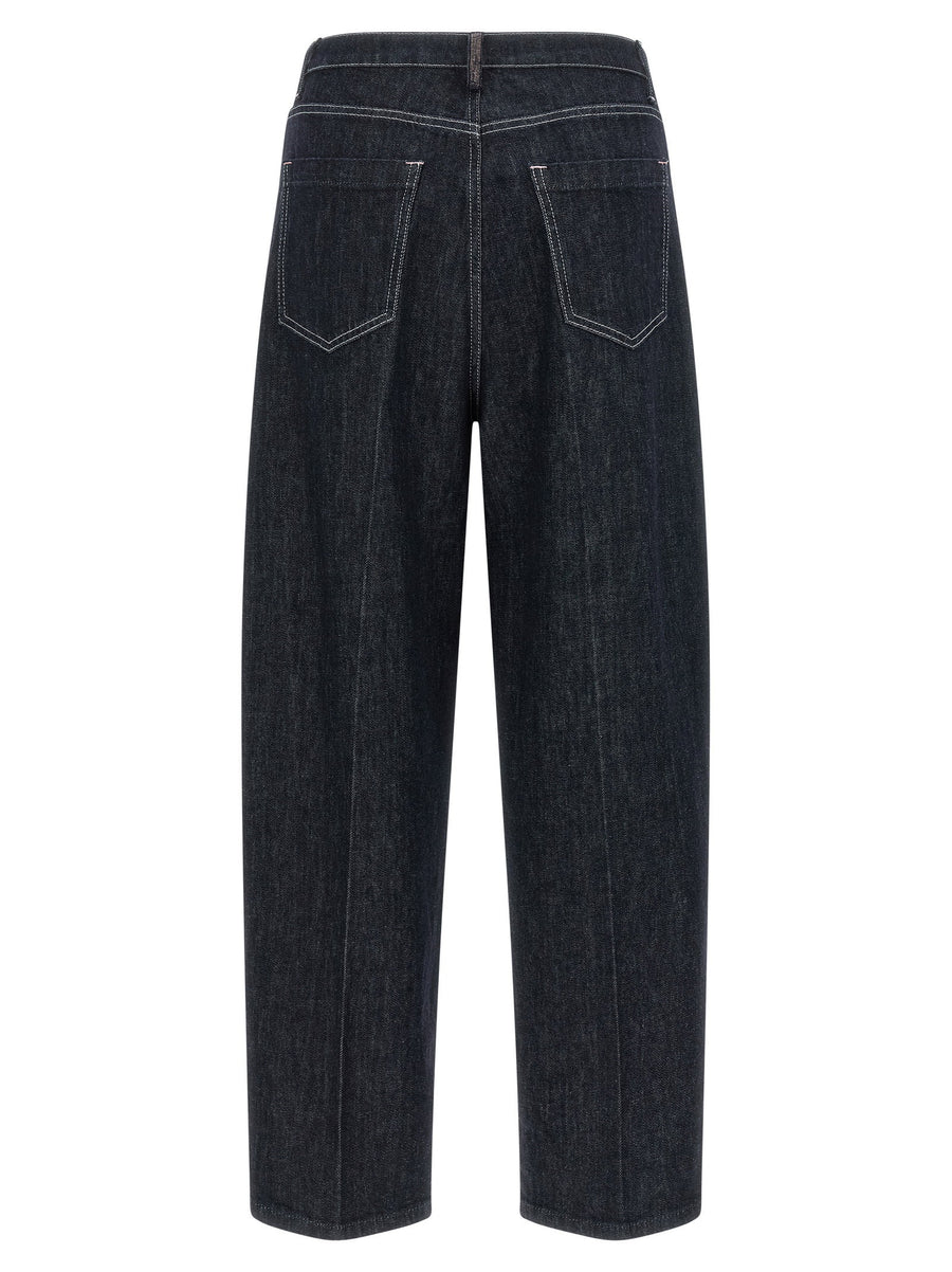 Fabiana Filippi Indigo Barrel Jeans For Women Barrel Fit Denim