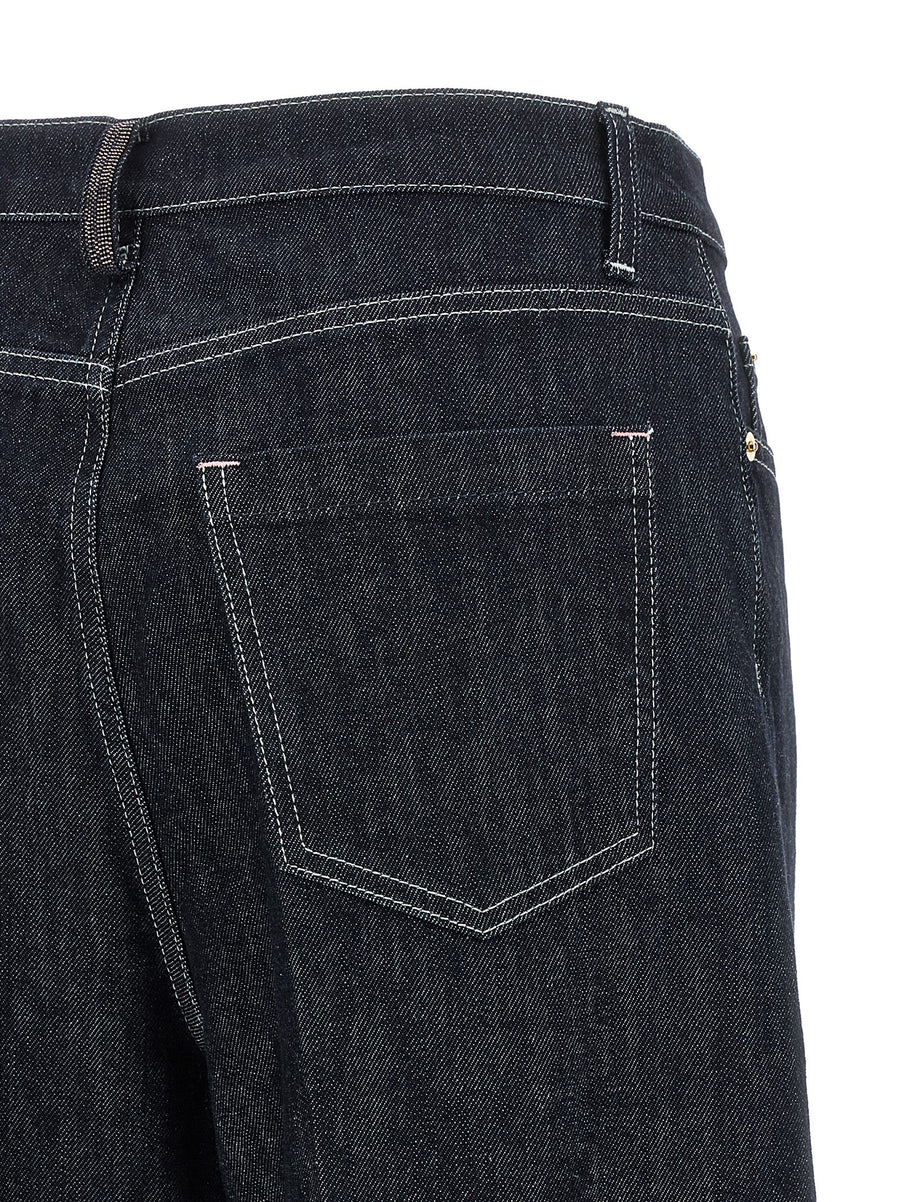 Fabiana Filippi Indigo Barrel Jeans For Women Barrel Fit Denim