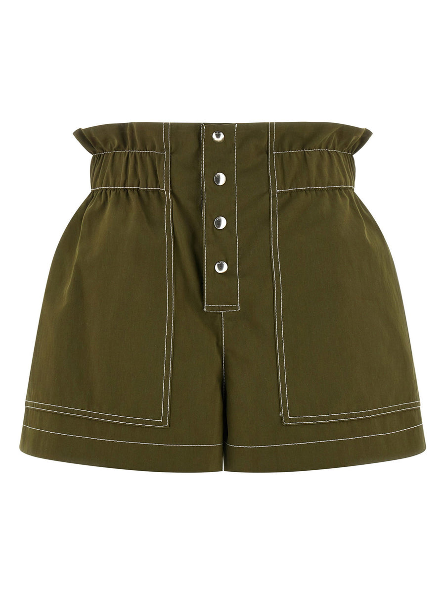 Marni Gabardine Shorts Green With Water Repellent Finish For Women Polished Tailored Comfort
