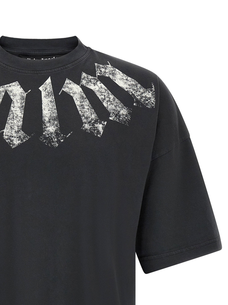 Palm Angels Craquelé Gothic Print T-shirt