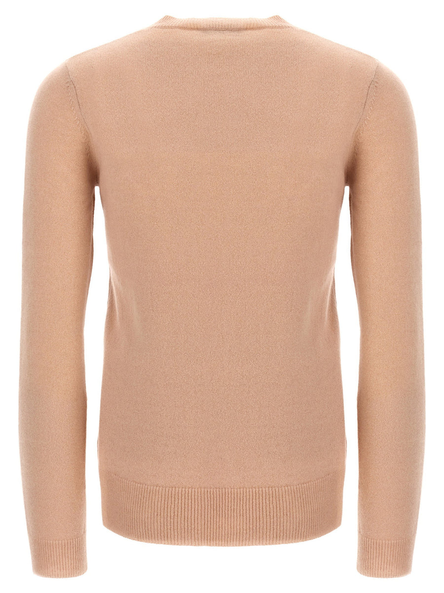 Max Mara Luxurious Cashmere Pamir Sweater Pink Crewneck With Subtle Intarsia Texture For Women