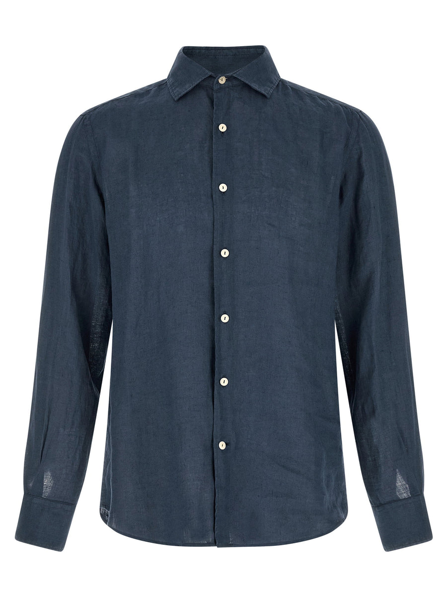 MC2 Saint Barth Pamplona Linen Shirt For Men Lightweight Blue 100 Percent Linen Spring Summer 2026