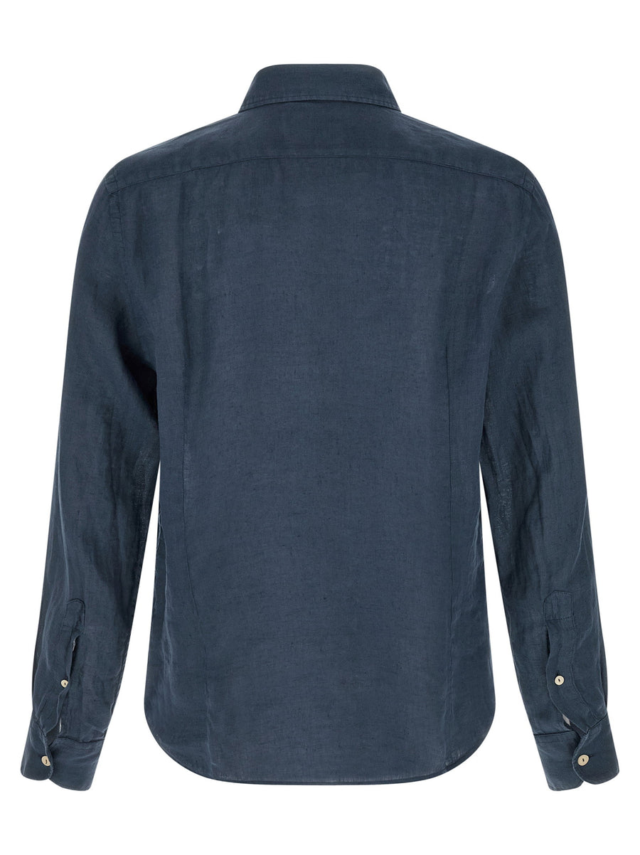 MC2 Saint Barth Pamplona Linen Shirt For Men Lightweight Blue 100 Percent Linen Spring Summer 2026