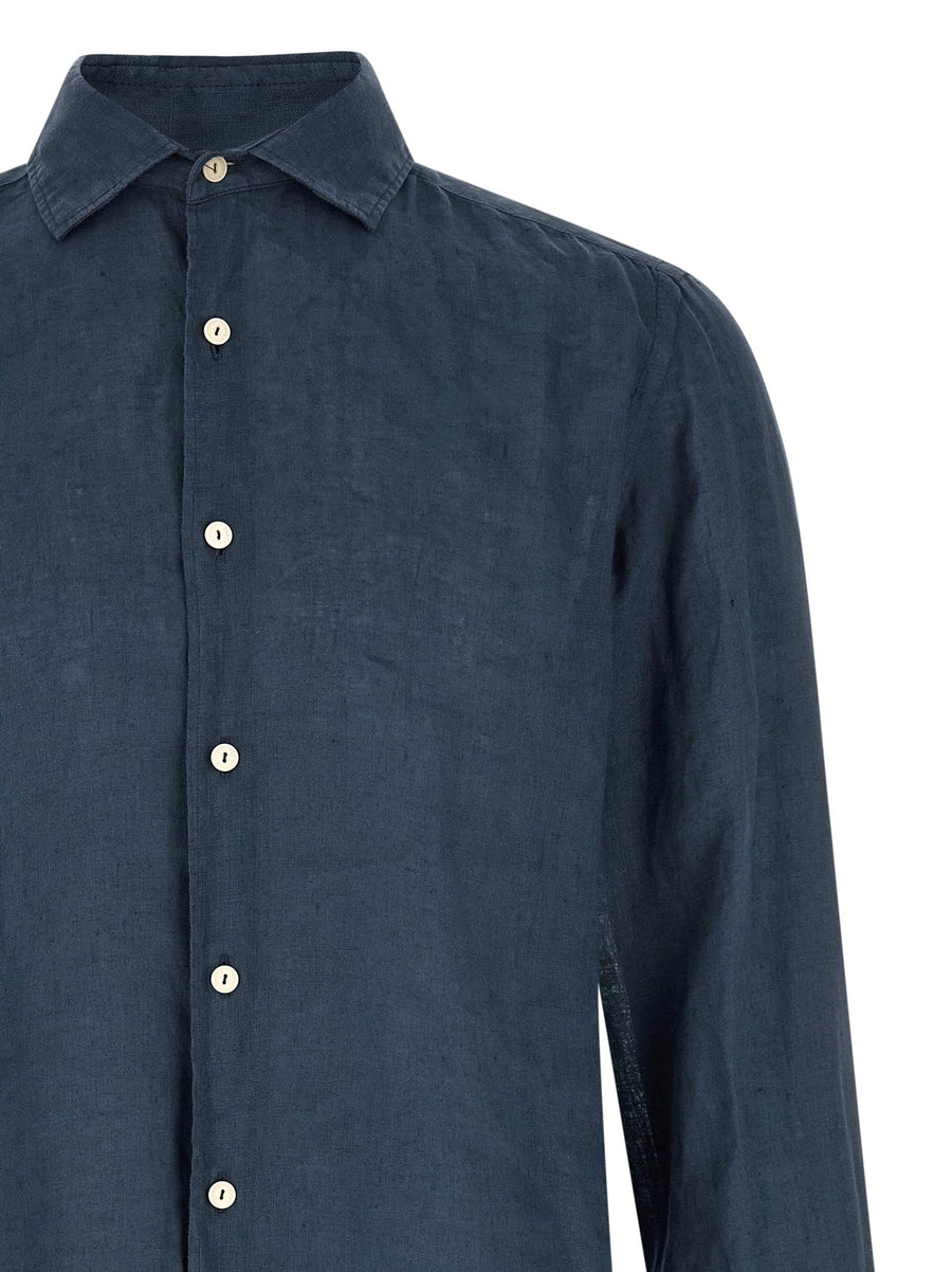 MC2 Saint Barth Pamplona Linen Shirt For Men Lightweight Blue 100 Percent Linen Spring Summer 2026