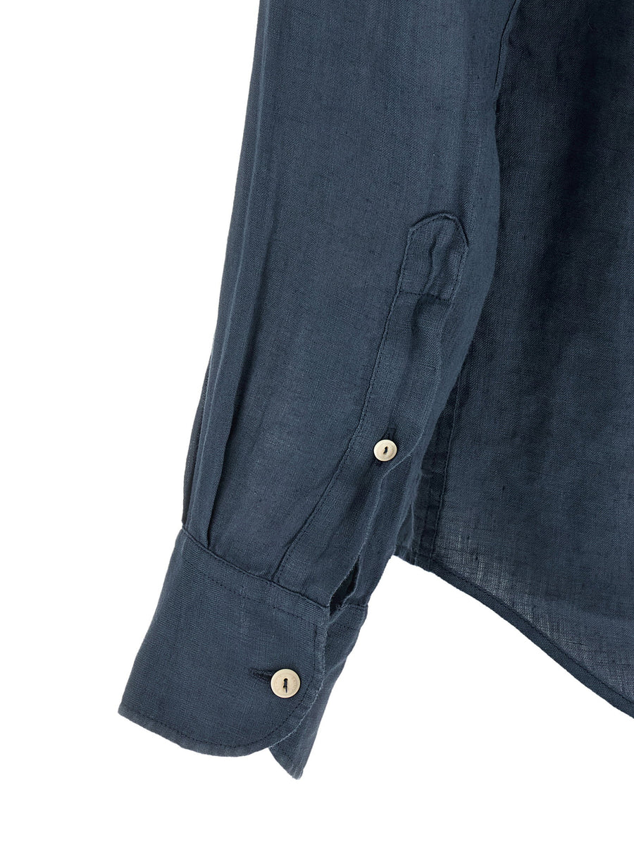 MC2 Saint Barth Pamplona Linen Shirt For Men Lightweight Blue 100 Percent Linen Spring Summer 2026