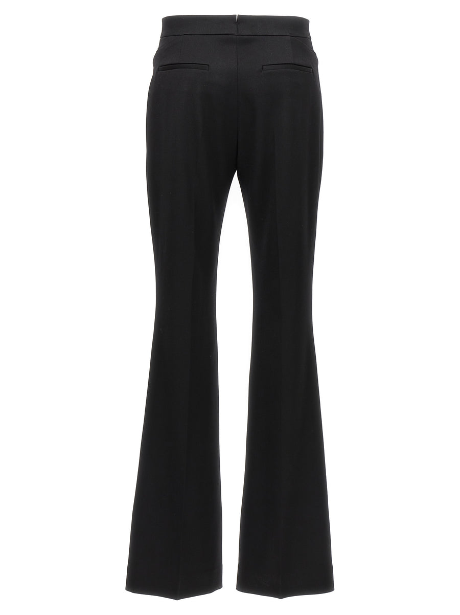 Tom Ford Flared Wool Trousers For Women Premium Black Virgin Wool Central Pleat Tailored Fit