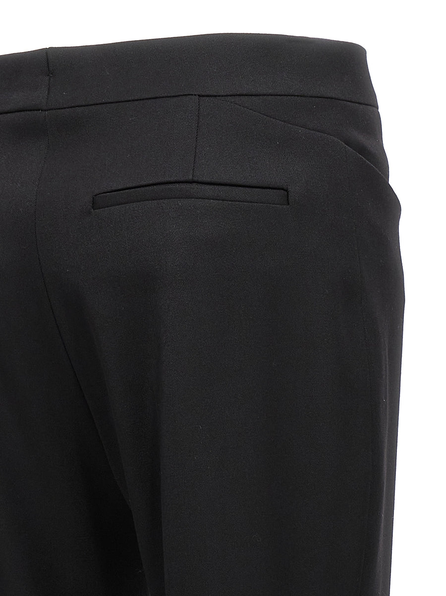 Tom Ford Flared Wool Trousers For Women Premium Black Virgin Wool Central Pleat Tailored Fit